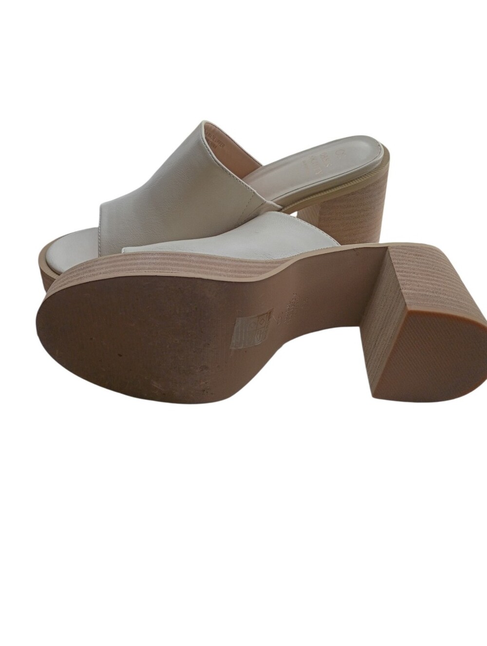 Oasis Society White Bulk Heels Size 8.5 - Picture 4 of 5